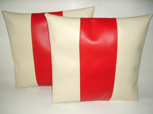 Cream red stripe faux - cream, &