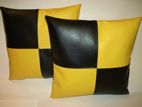 Black yellow check - &, faux