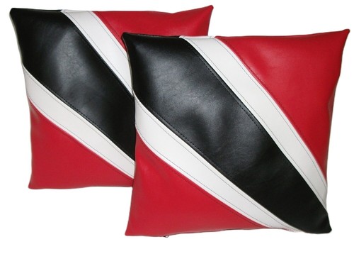 Red white black fan stripe - red,
