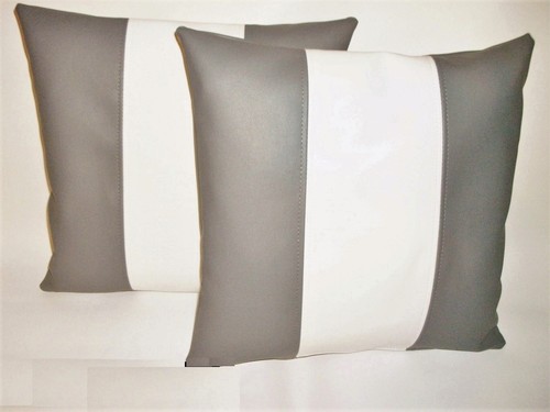 Grey white stripe faux - grey,