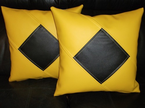 Yellow black diamond faux - 2,