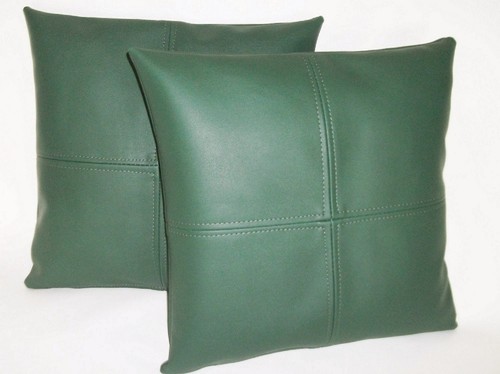 Green check faux leather - faux,