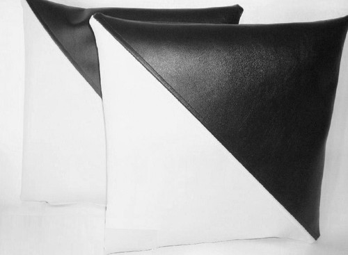 Black white diagonal - black, faux