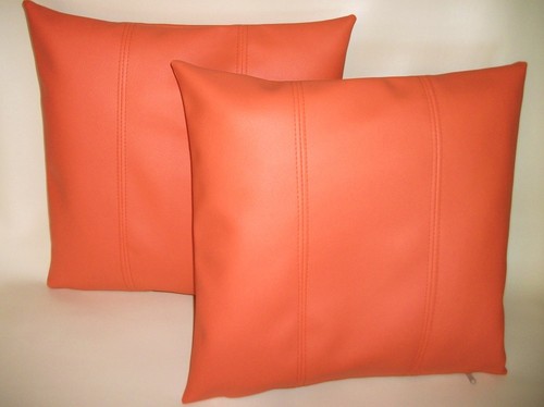 Orange stripe faux - 2, leather